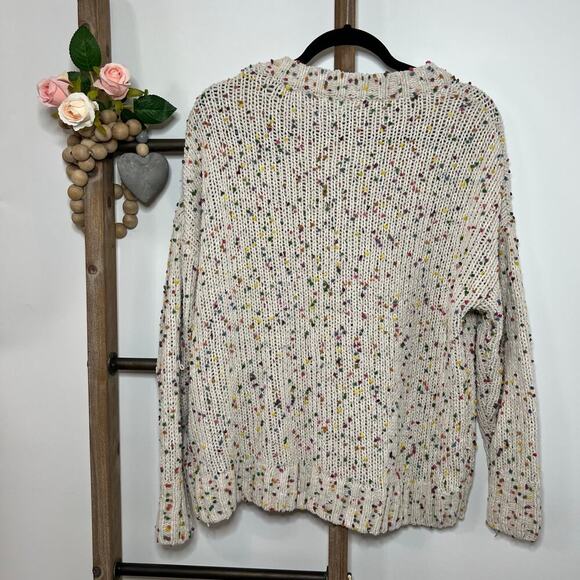 Seven 7 Chunky Popcorn Confetti Rainbow Color Long Sleeve Sweater Size Small - Picture 4 of 7
